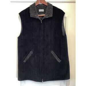 Bibi Stein Handweaver Vest Handmade Size Large Black Textured Fully Lined USA